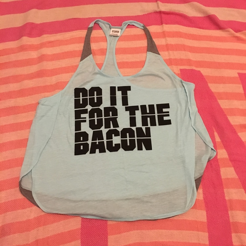Victoria Secret Pink Gym Tank Top Do It Bacon L